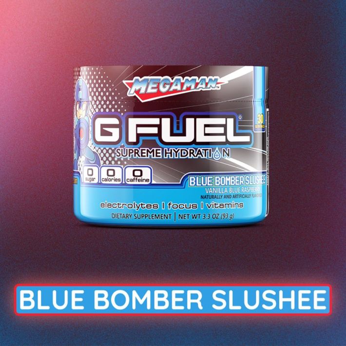 MEGAMAN BLUE BOMBER SLUSHEE HYDRATION GFUEL SAMPLE